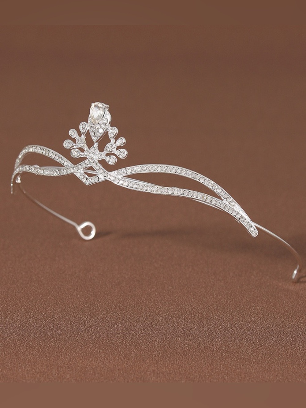 Silver Crystal Bridal Tiara Headband - Elegant Wedding Accessory
